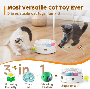 Cat Toys 3in1 Automatic Interactive Kitten Toy