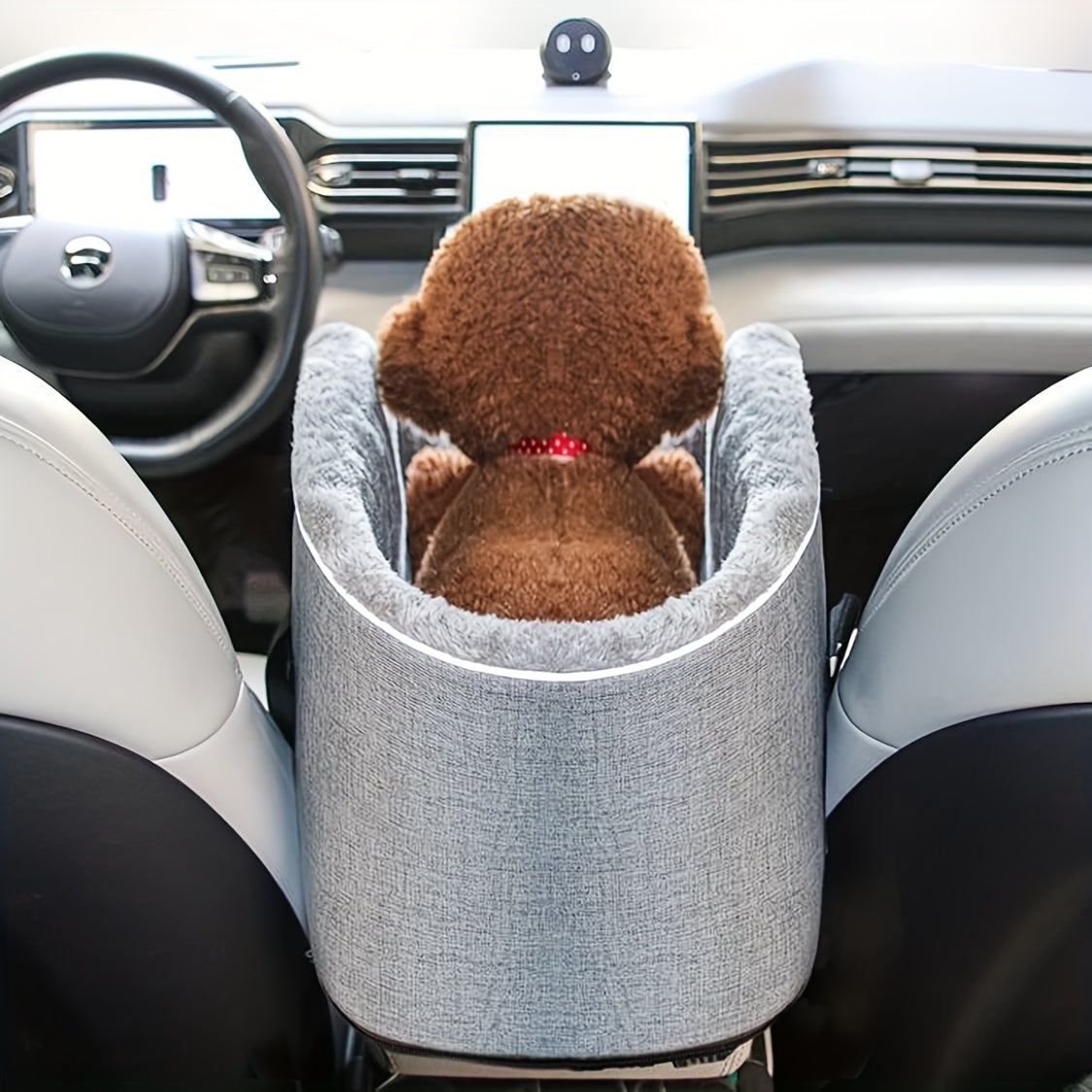 PETFANGFANG Portable Cozy Pet Car Seat | Polyester Dog & Cat Travel Bag for Small to Medium Pets