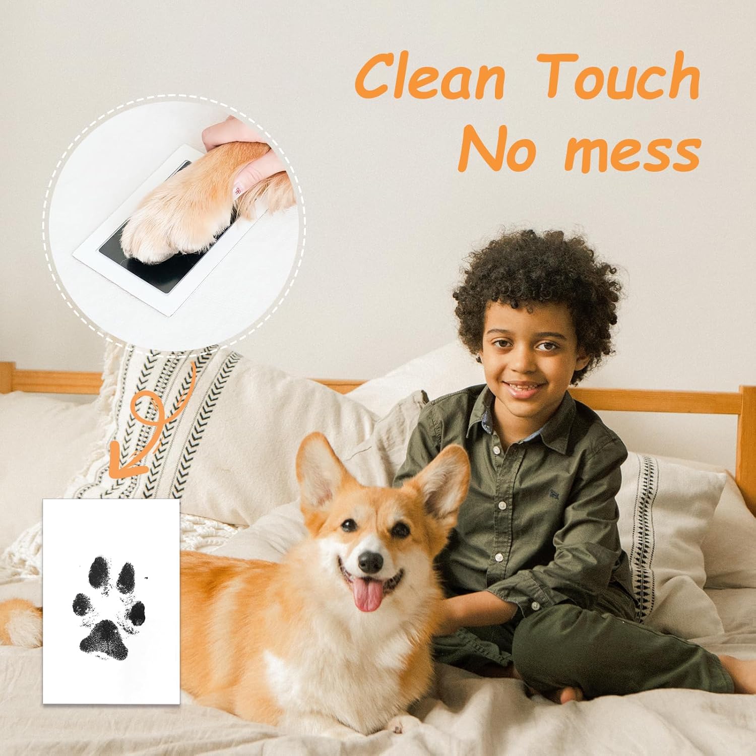 Inkless Paw Print Kit Dog Paw Print Kit Dog Nose Print Kit Clean Touch Ink Pads and Imprint Cards
