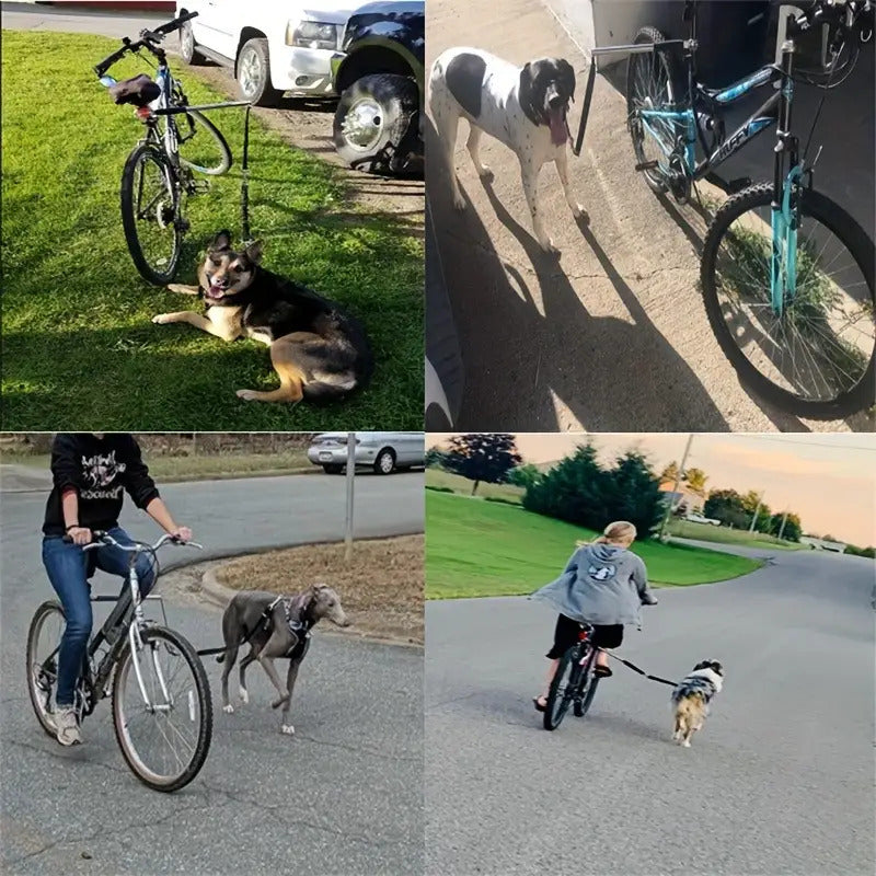Bike Dog Leash with Detachable Stainless Steel Cable