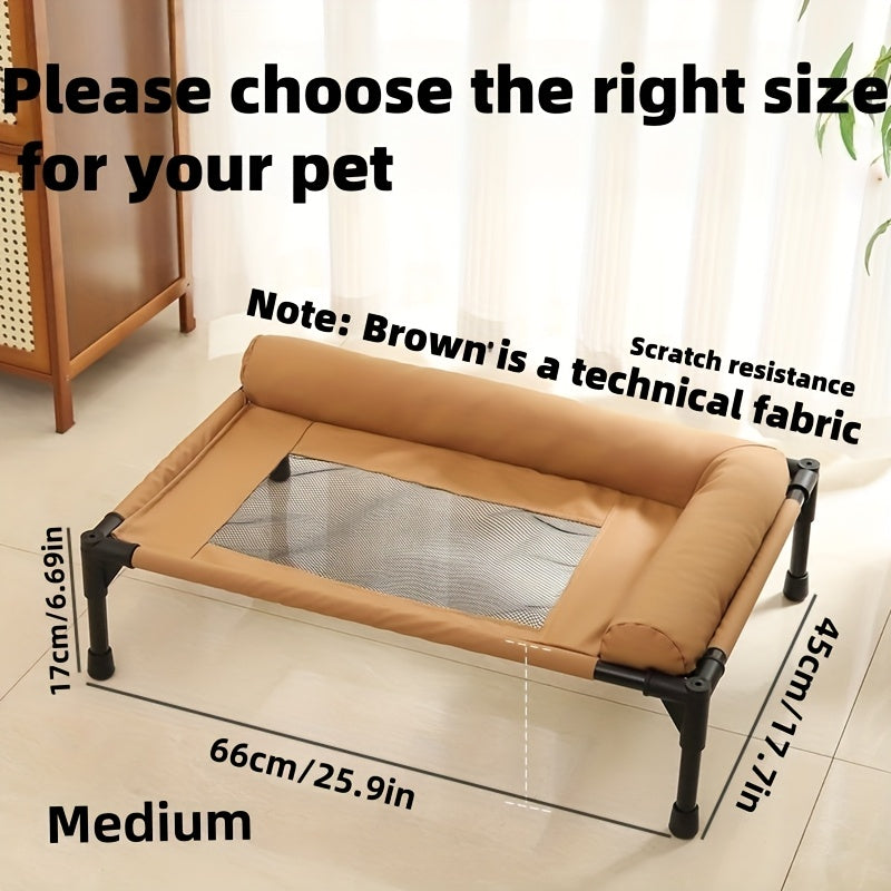 Elevated Pet Cushion All-Season Raised Dog Bed with Ventilated Mesh Base