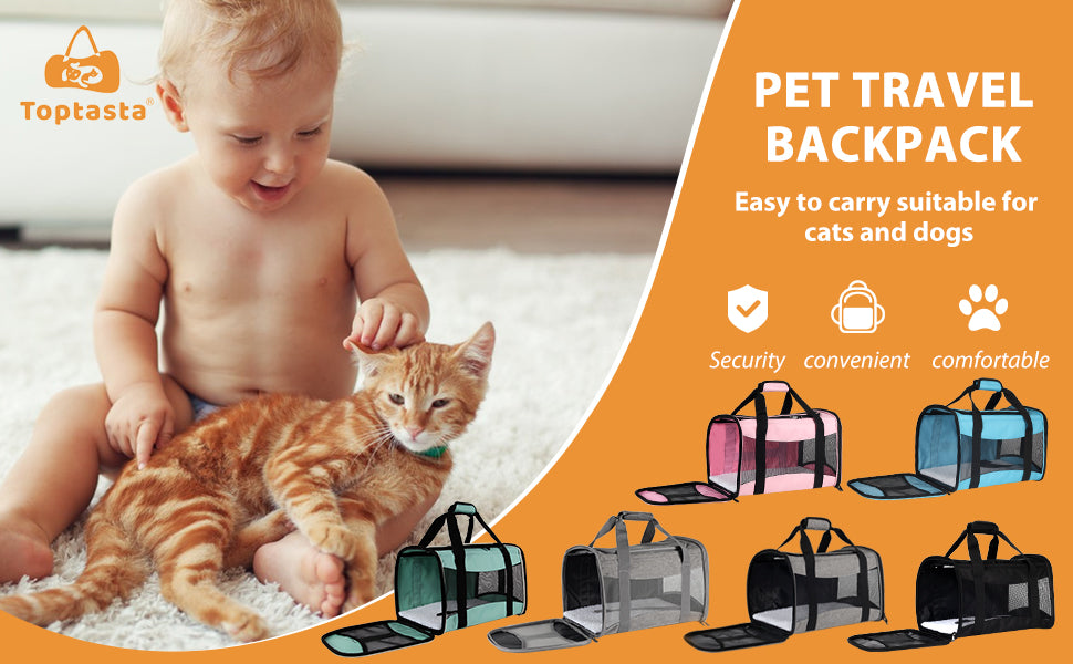 Pet Travel Carrier  Soft-Sided Cat Bag Airline Approved