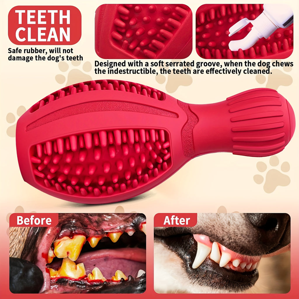 Interactive Bowling Ball Dog Chew Toy - Slow Feeder & Dental Health Rubber