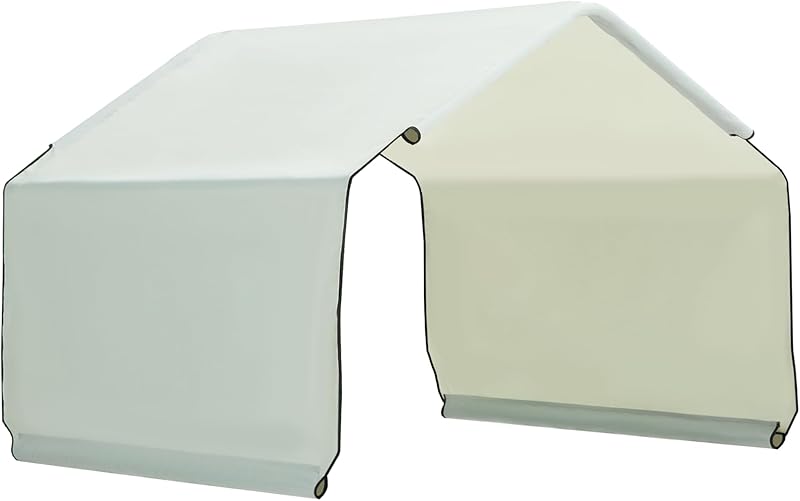 Dog Shade Shelter Outdoor Deep Grey Tent for Large Medium Dogs, 4'x4'x3' Outside Sun Rain Canopy Pet House for Cats Pigs Livestock with Waterproof Roof Ground Nails