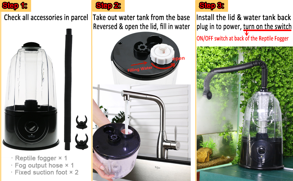 Coospider 3L Reptile Fogger Humidifier