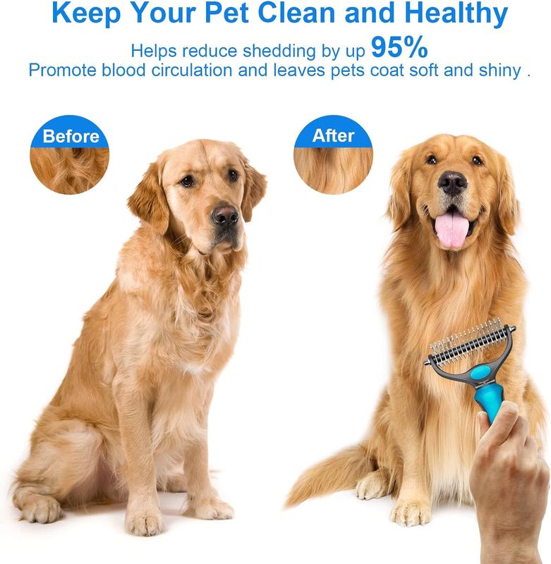 Pet Grooming Brush Double Sided Undercoat Rake