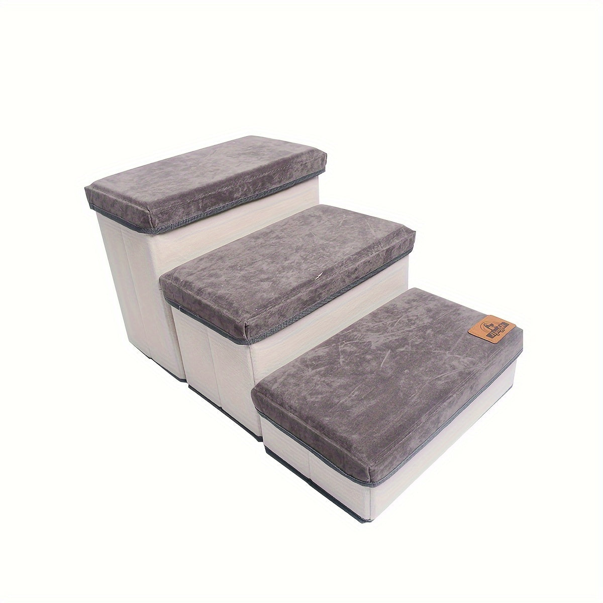 3-Step Foldable Pet Stairs with Storage