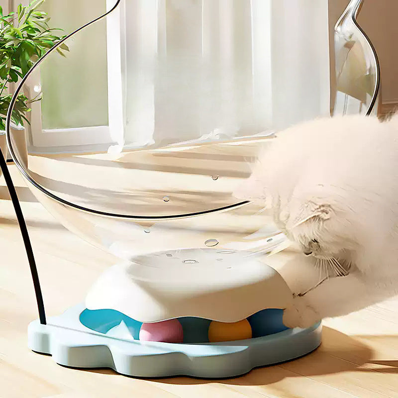360° Rotating Space Capsule Cat Toy with Ball