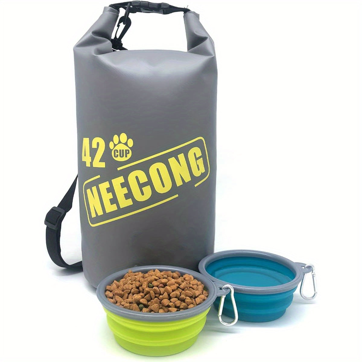 42-Cup Collapsible Dog Food Travel Bag with 2.64gal Dry Food Storage System