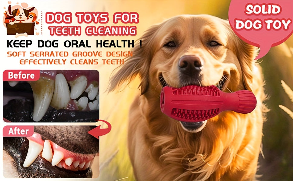 Interactive Bowling Ball Dog Chew Toy - Slow Feeder & Dental Health Rubber