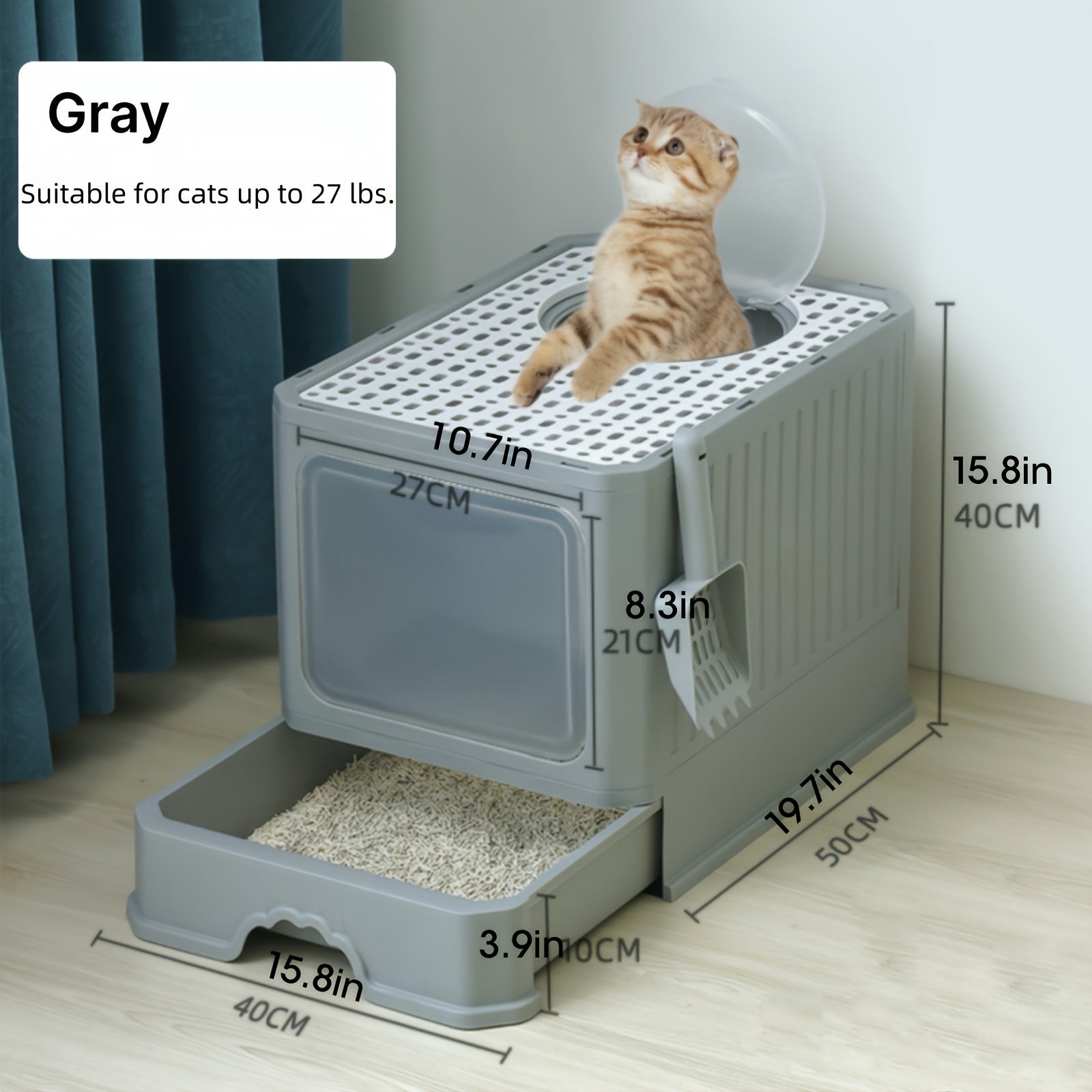 Large Fully Enclosed Cat Litter Box Drawer Cat Litter Box