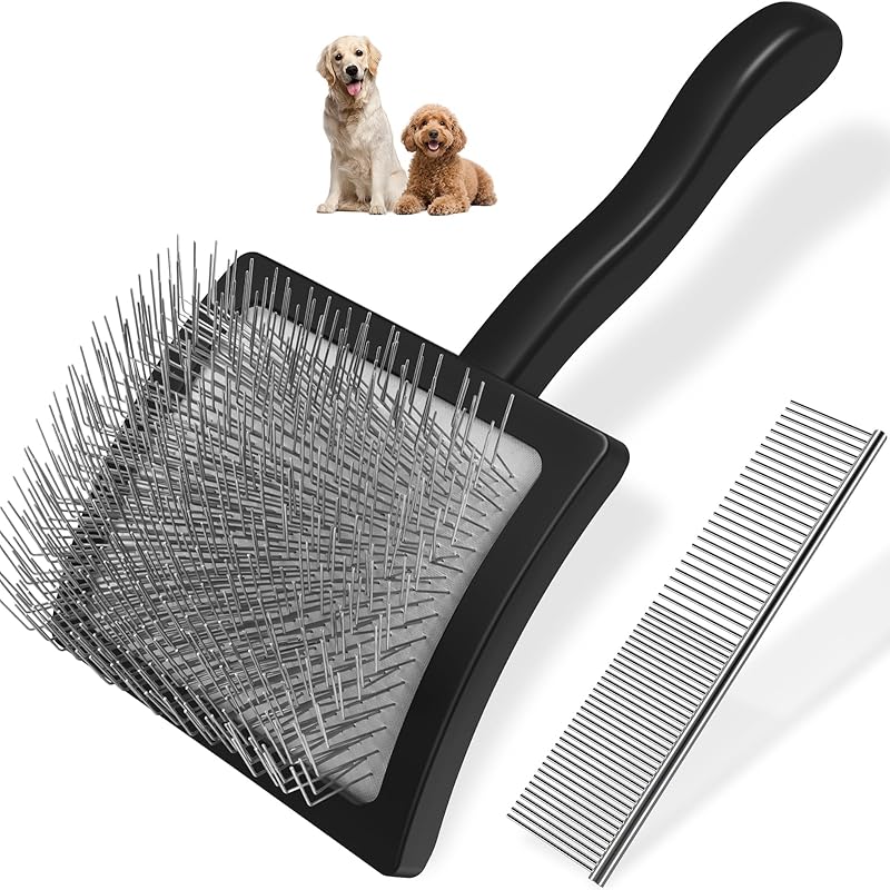 2PCS Slicker Brush for Dogs & Pet Comb,Professional Dog Grooming Brush