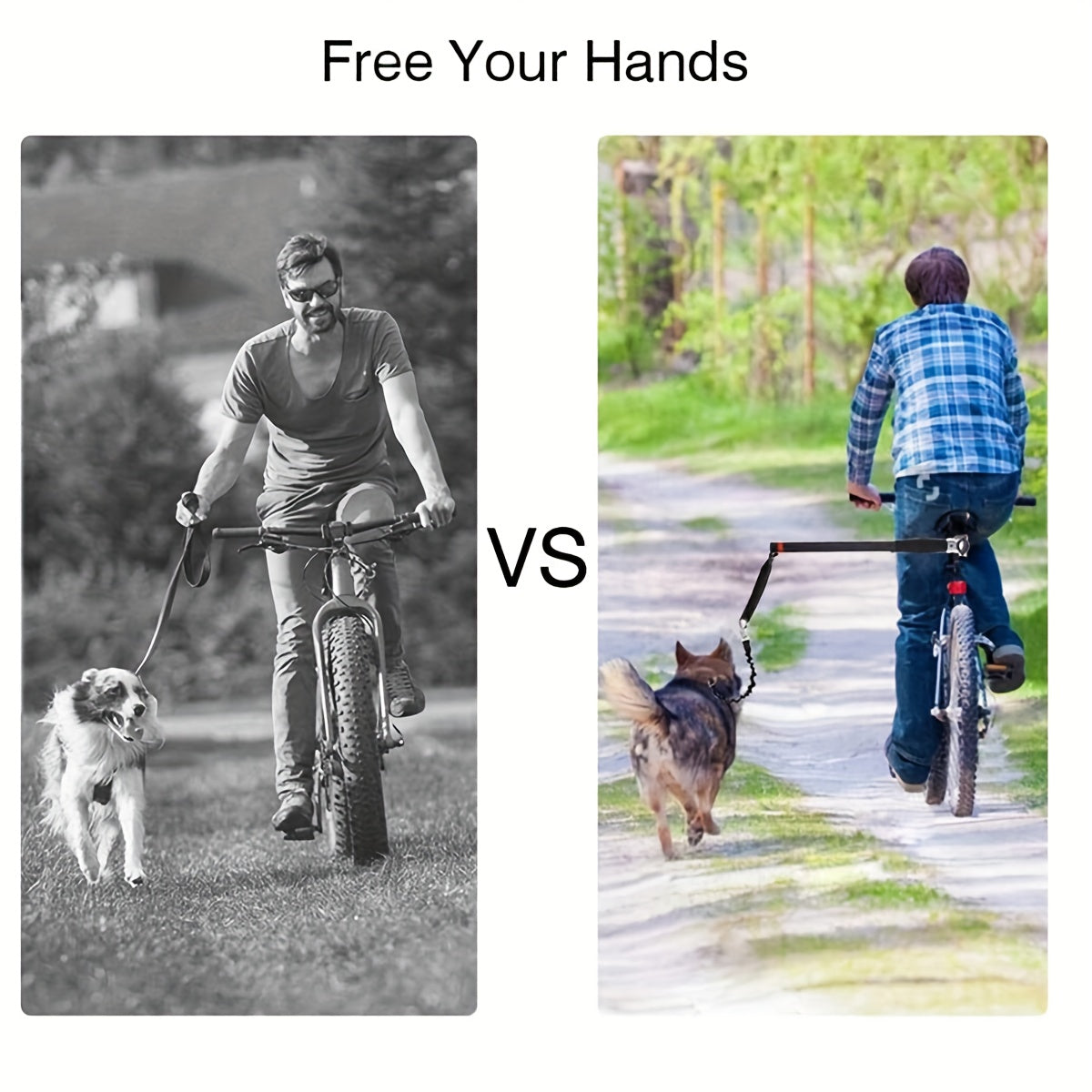 Bike Dog Leash with Detachable Stainless Steel Cable