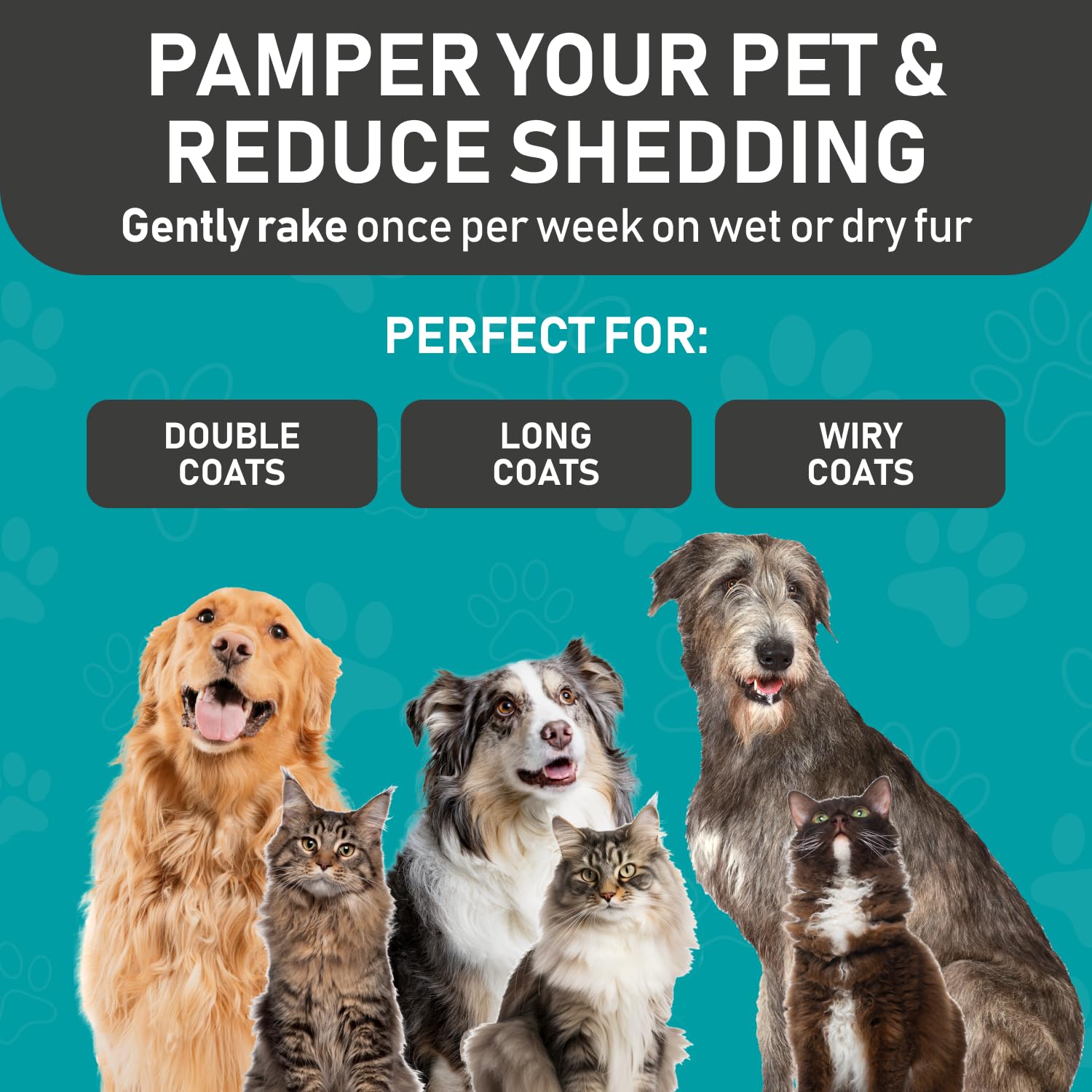 Planet Original Pet Grooming Rake - Double-Sided Deshedding Dematting Tool