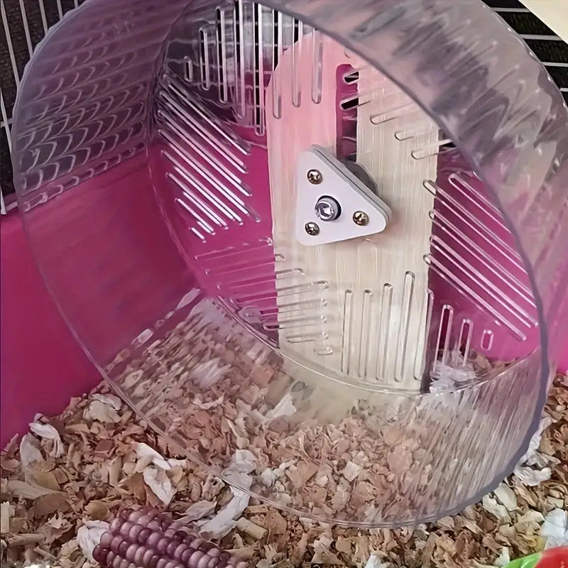 Silent Running Transparent Strap Stand Hamster Running Wheel Toy