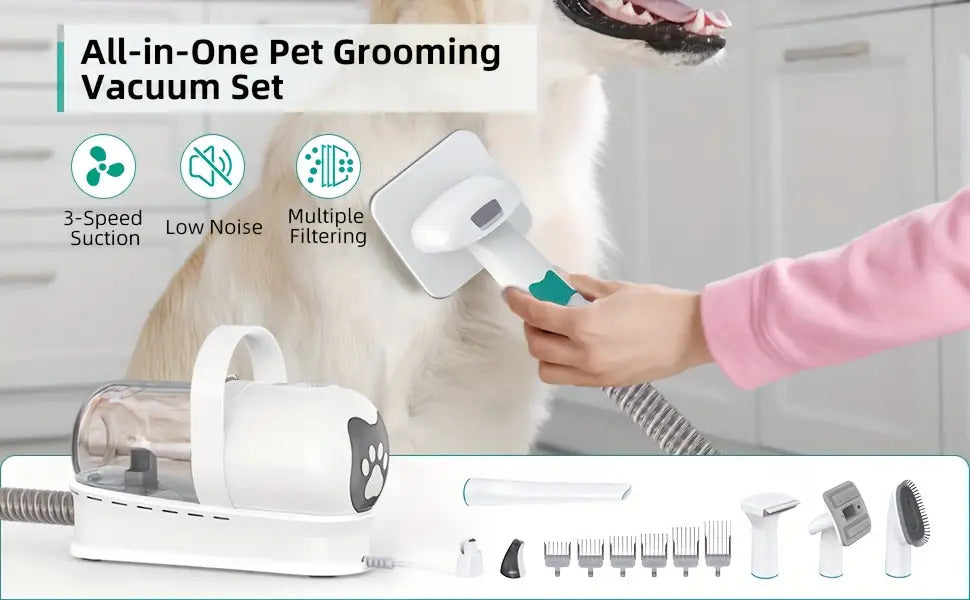 All-in-One Dog Grooming Vacuum Set - Pet Grooming Vacuum With Nail Grinder