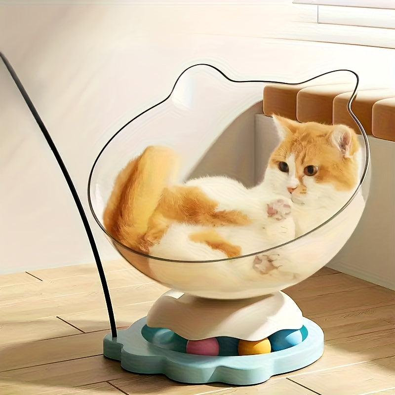 360° Rotating Space Capsule Cat Toy with Ball