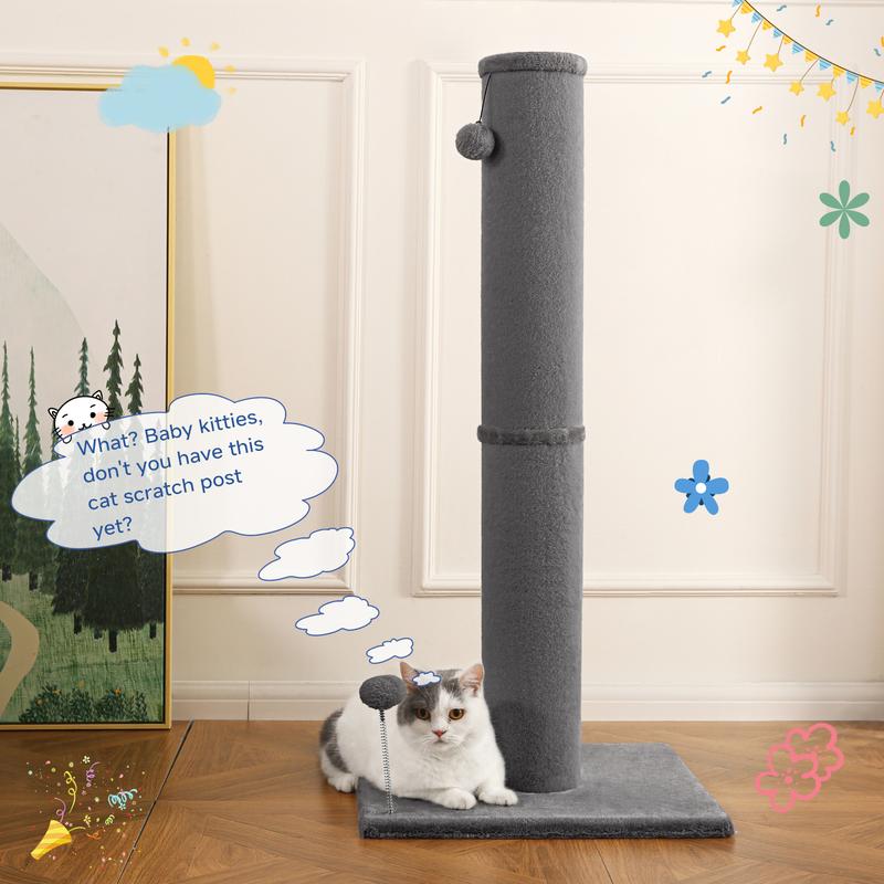 Tall Cat Scratching Post for Indoor Cats Gray Large