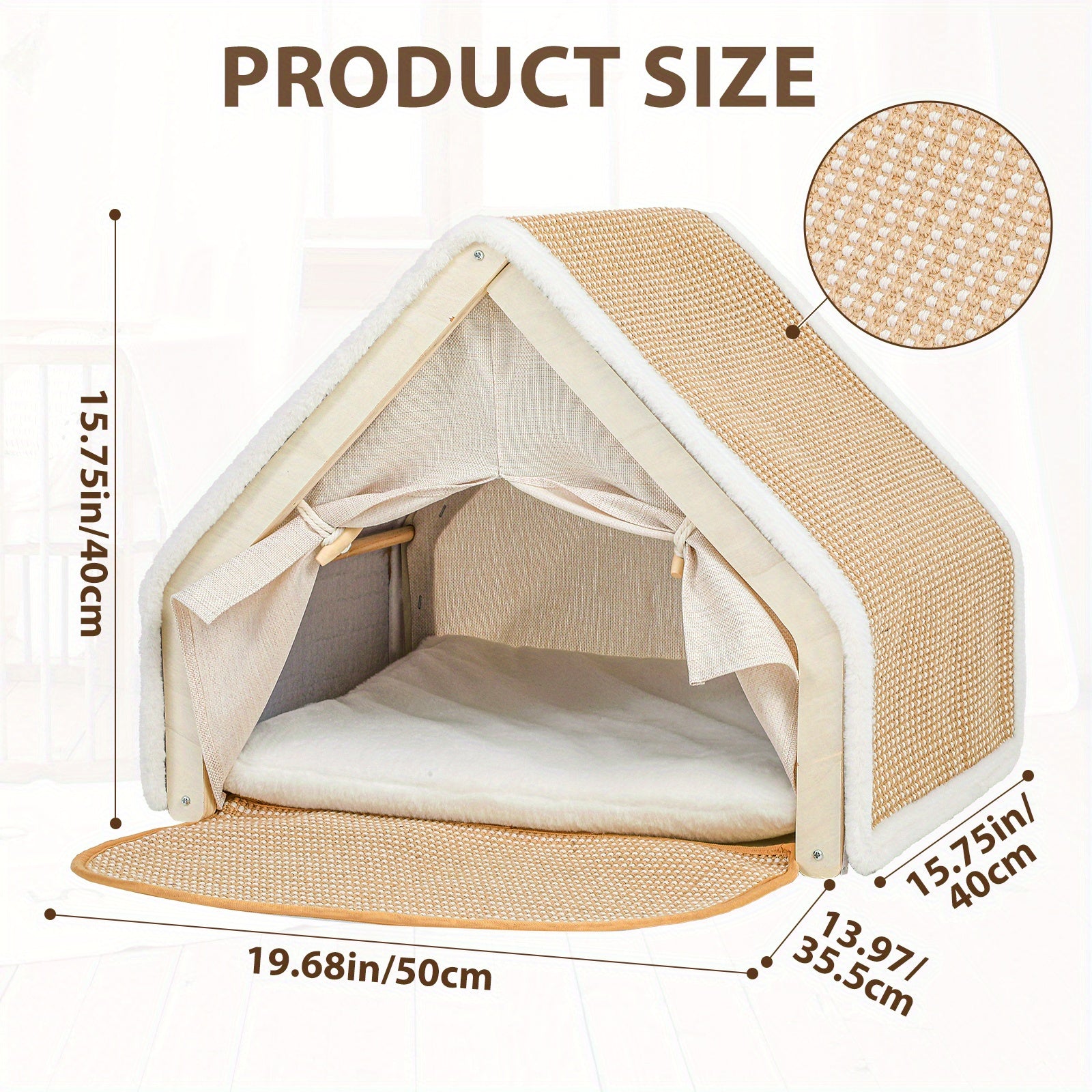 Extra Large Sisal Cat Tent with Scratching Pad