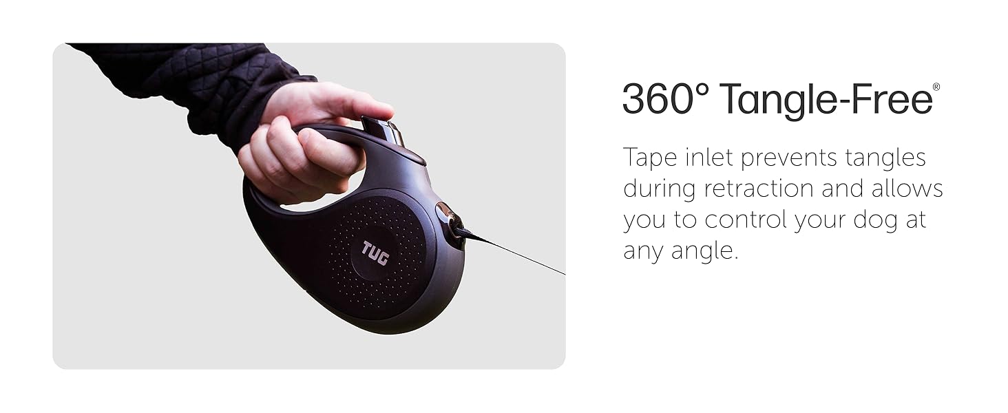 TUG 360° Tangle-Free Retractable Dog Leash
