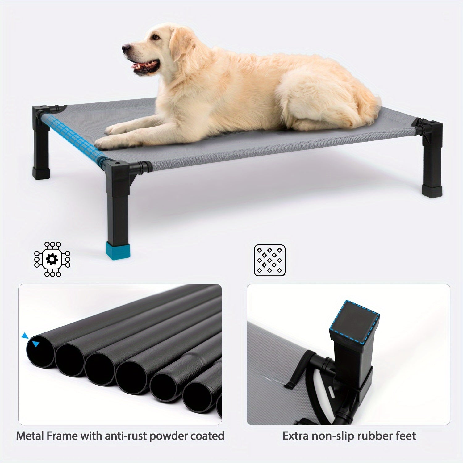 Cooling Elevated Dog Bed with Washable Breathable Mesh