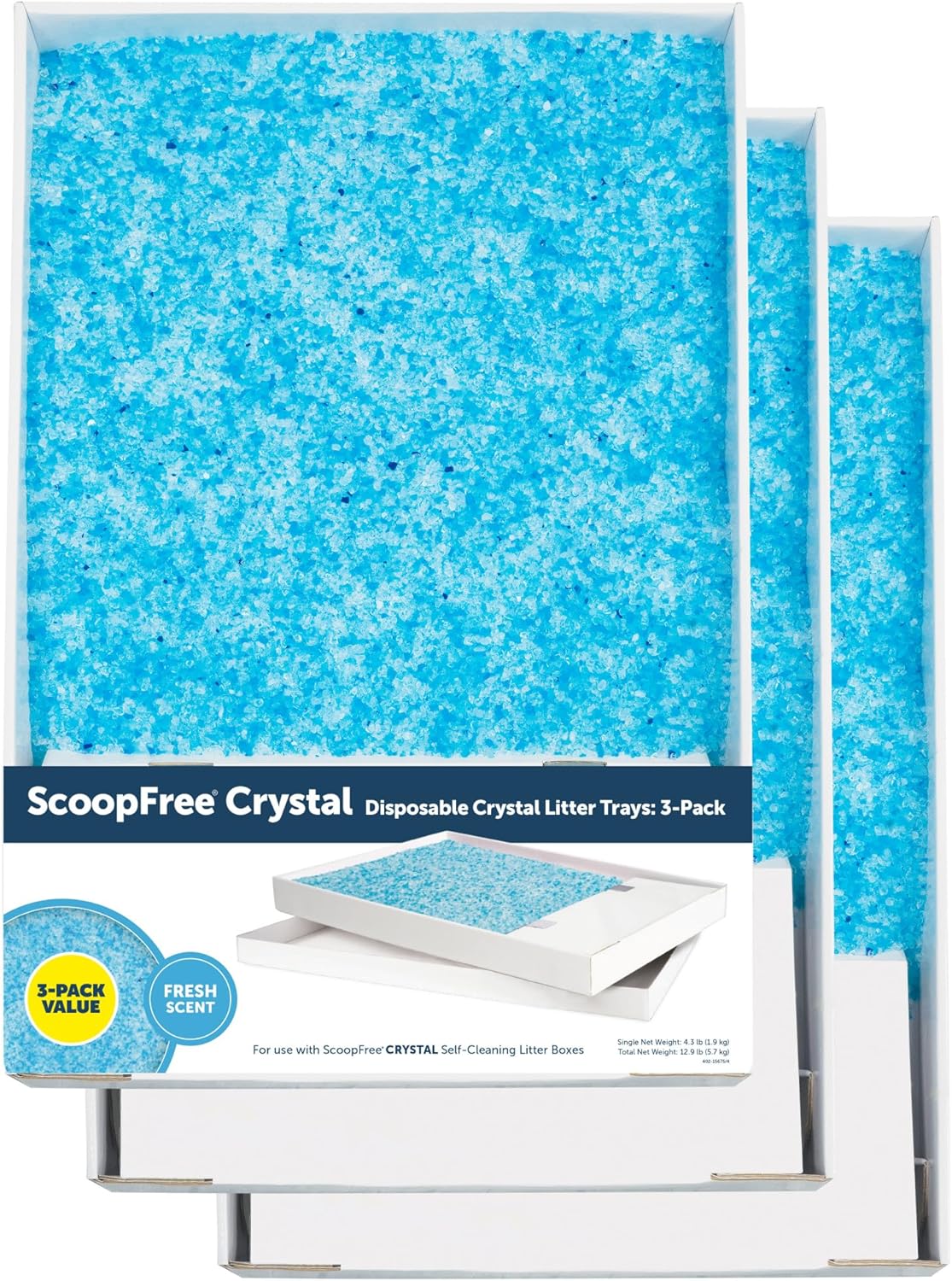 ScoopFree Crystal Cat Litter & Refill Tray with Lid