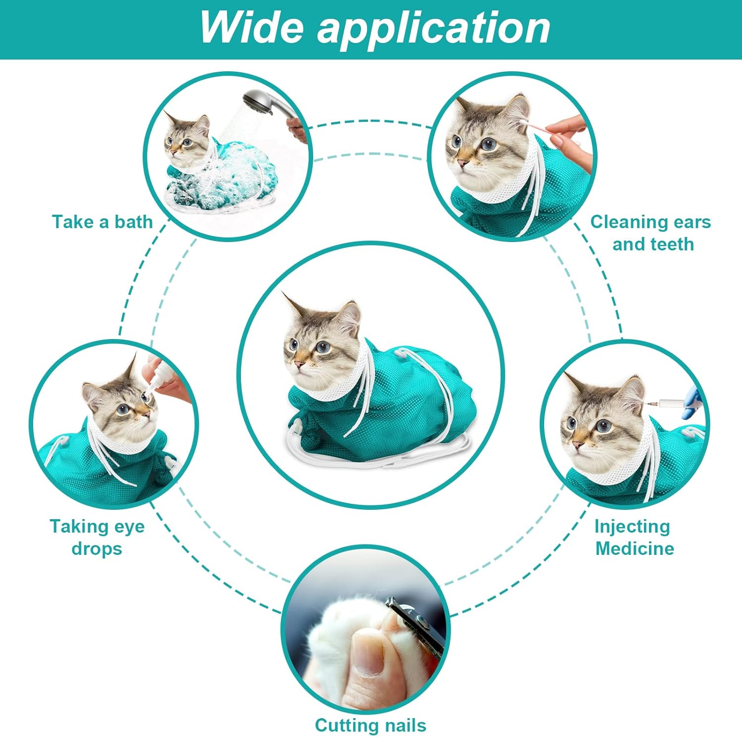 Adjustable Grooming Breathable Mesh Shower Bag