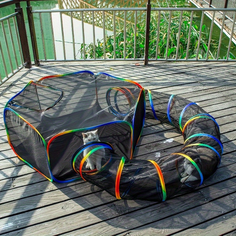 Outdoor Pet Playpen and Playground Indoor Outdoor Cabin Rainbow Portable Tent Round Play Tunnel