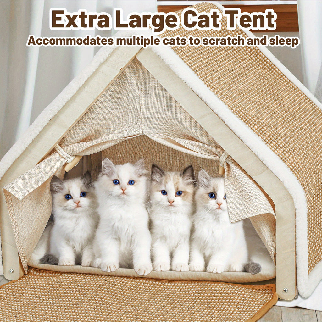 Extra Large Sisal Cat Tent with Scratching Pad