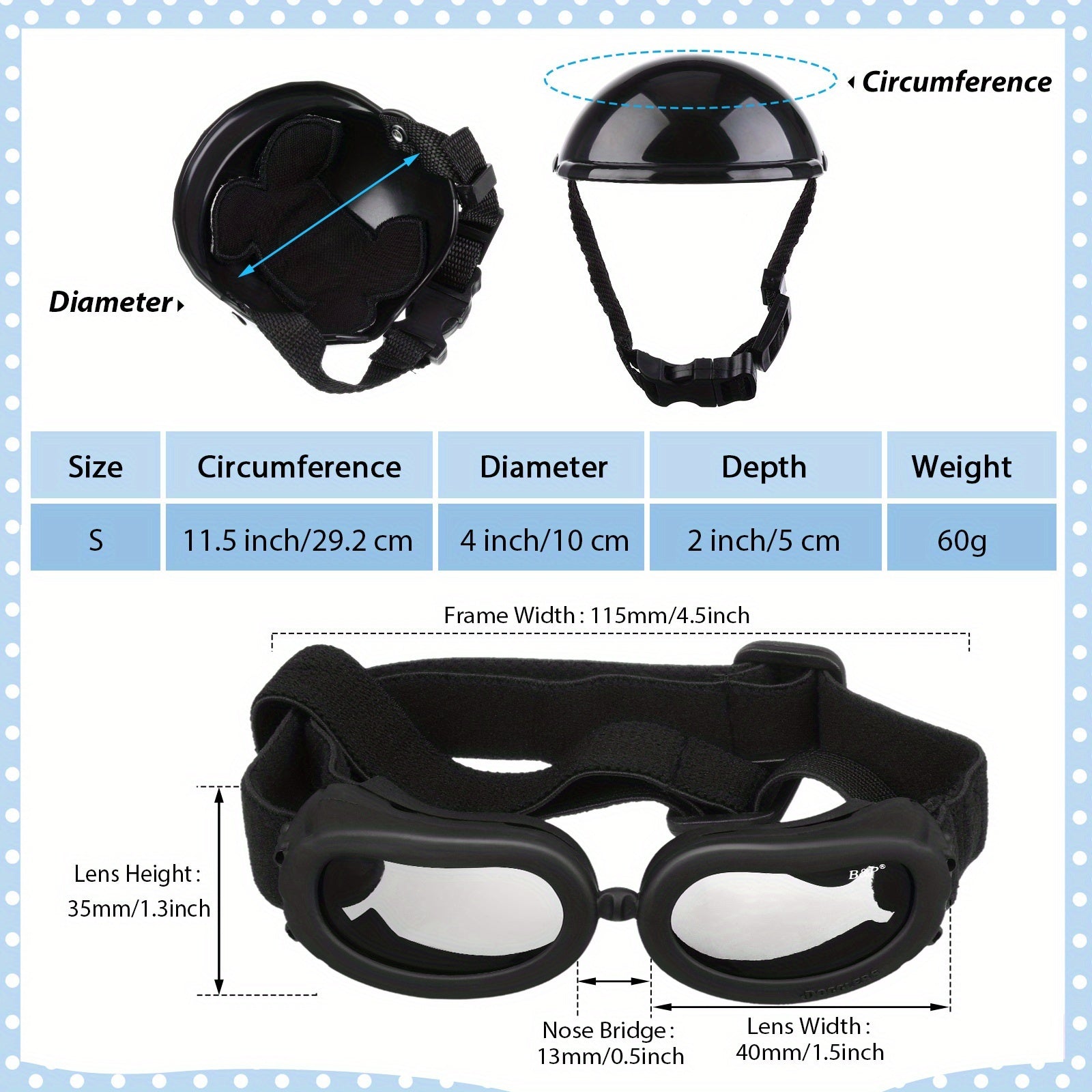 Dog Helmet And Goggles