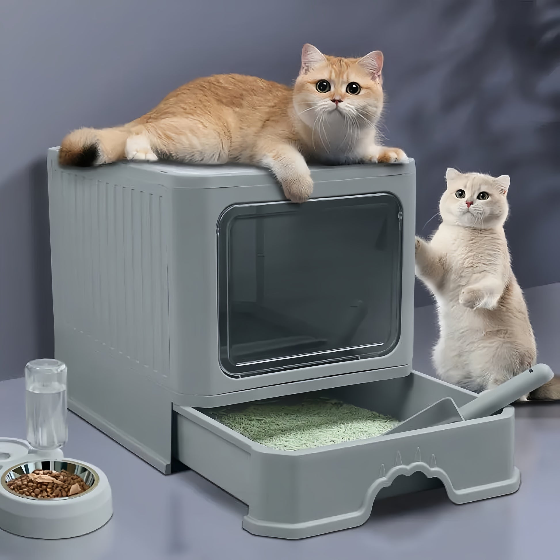 Large Fully Enclosed Cat Litter Box Drawer Cat Litter Box