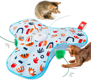Hide and Seek Interactive Cat Toys Moving Concealed Wand Feather