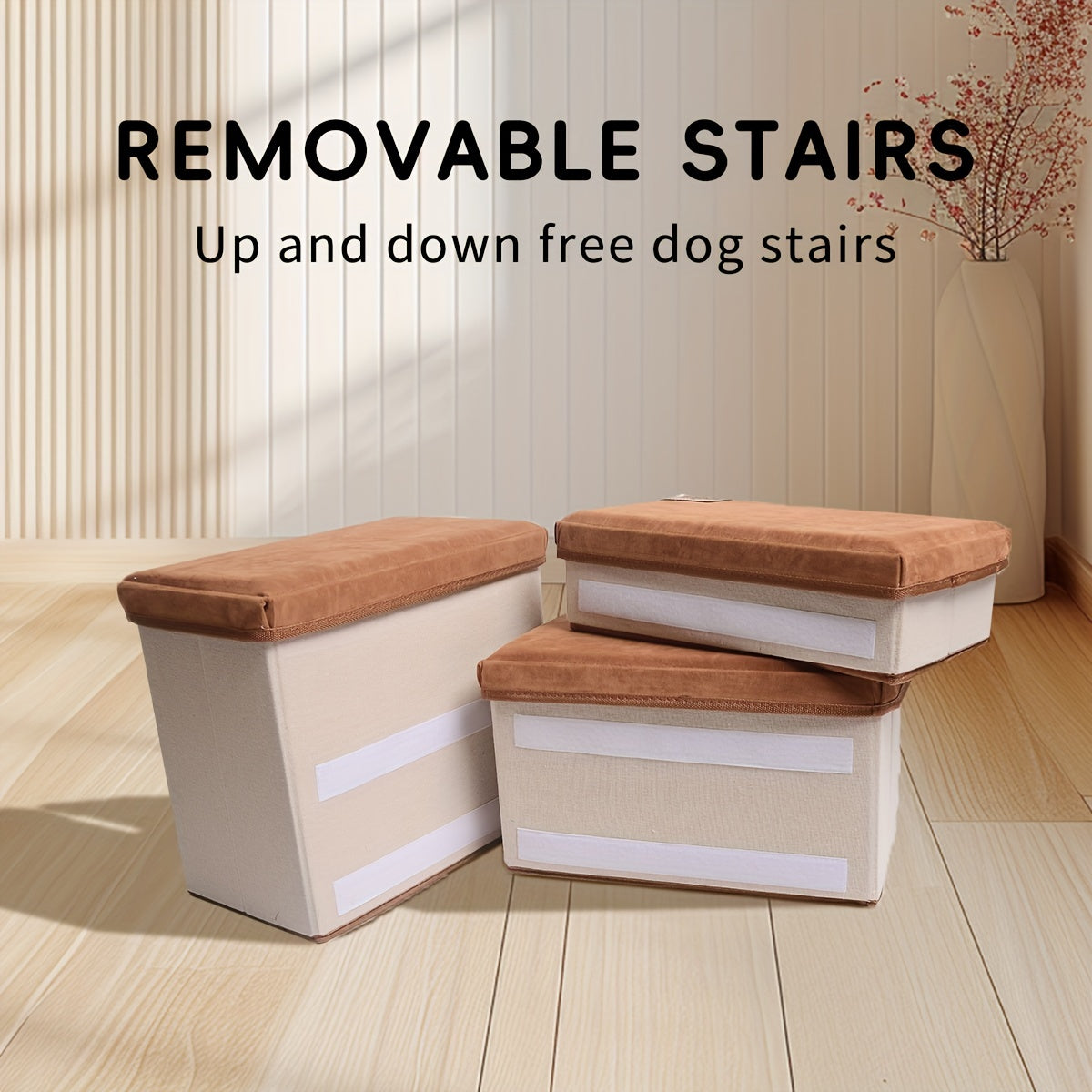 3-Step Foldable Pet Stairs with Storage