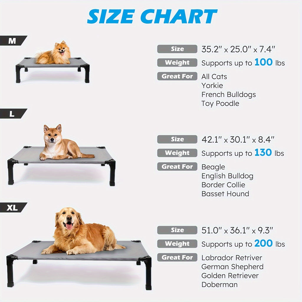 Cooling Elevated Dog Bed with Washable Breathable Mesh
