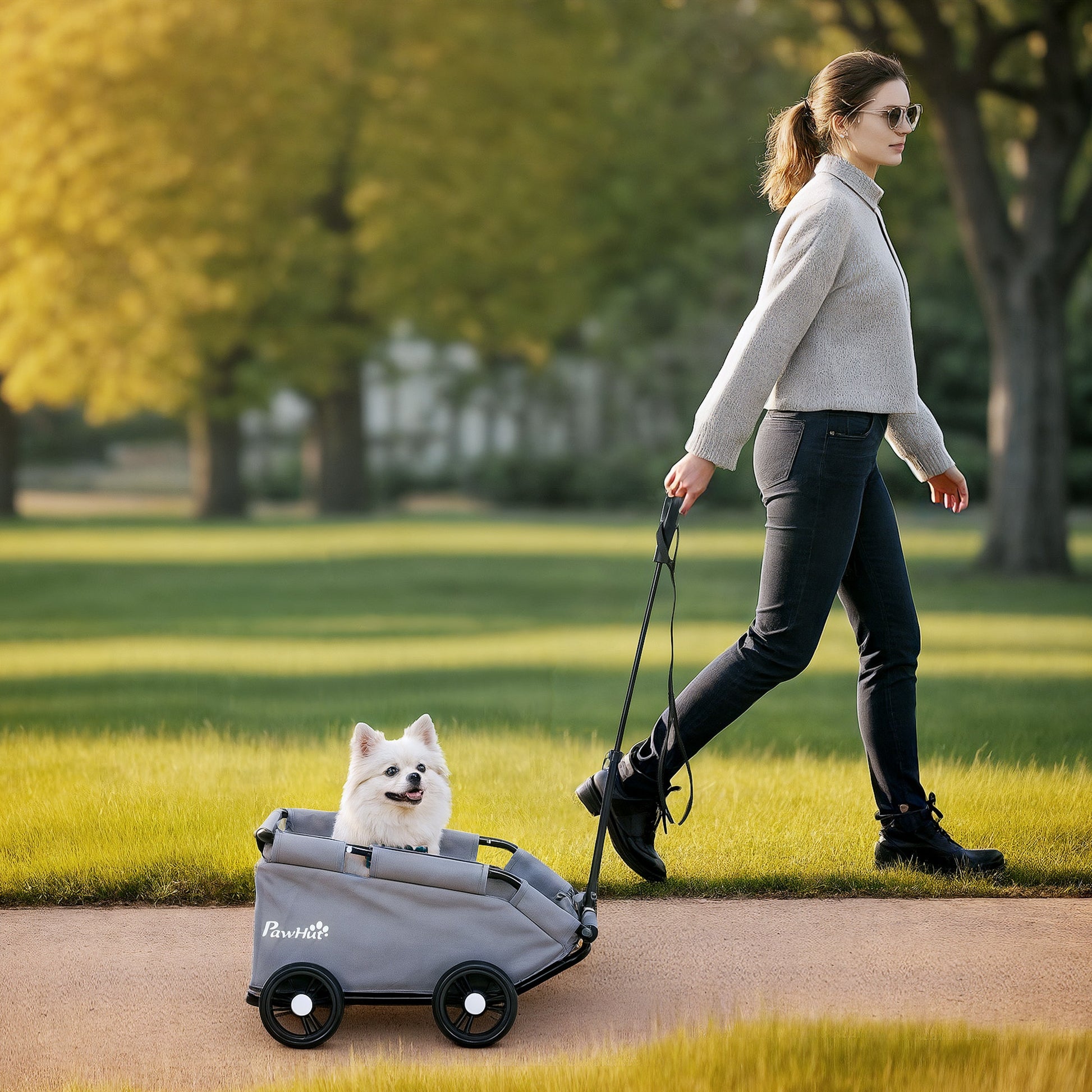 4-Wheel Folding pet stroller with Lightweight Compact Foldable