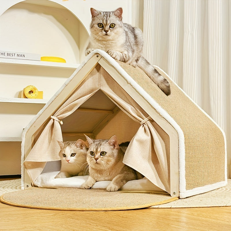 Extra Large Sisal Cat Tent with Scratching Pad