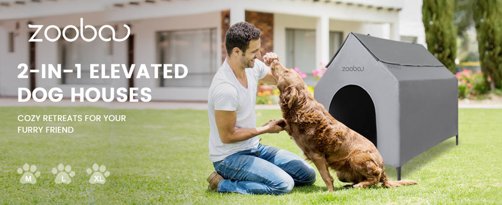 Large Dog House, Weatherproof PVC, Textilene Dog Bed, Easy Clean