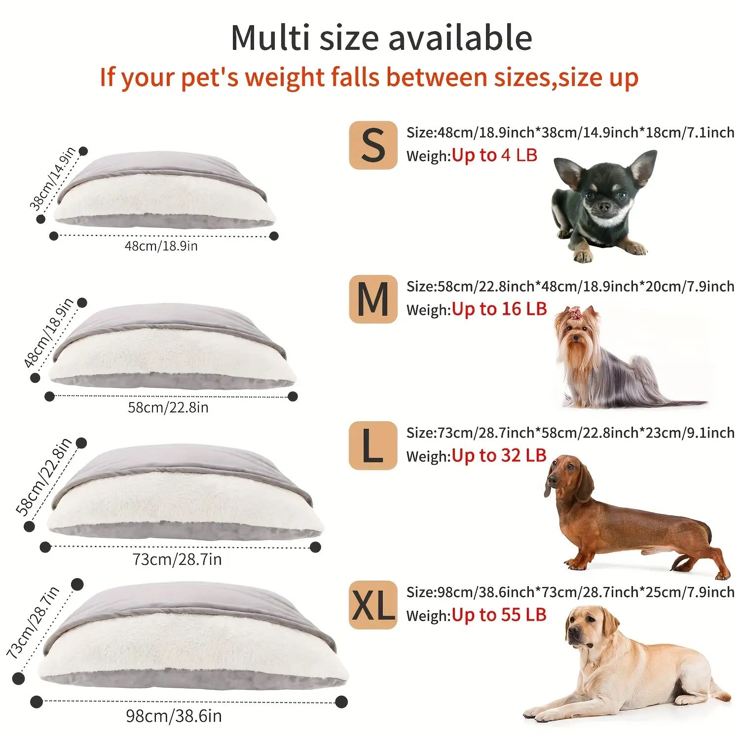 Breeds Plush Cozy Dog Bed