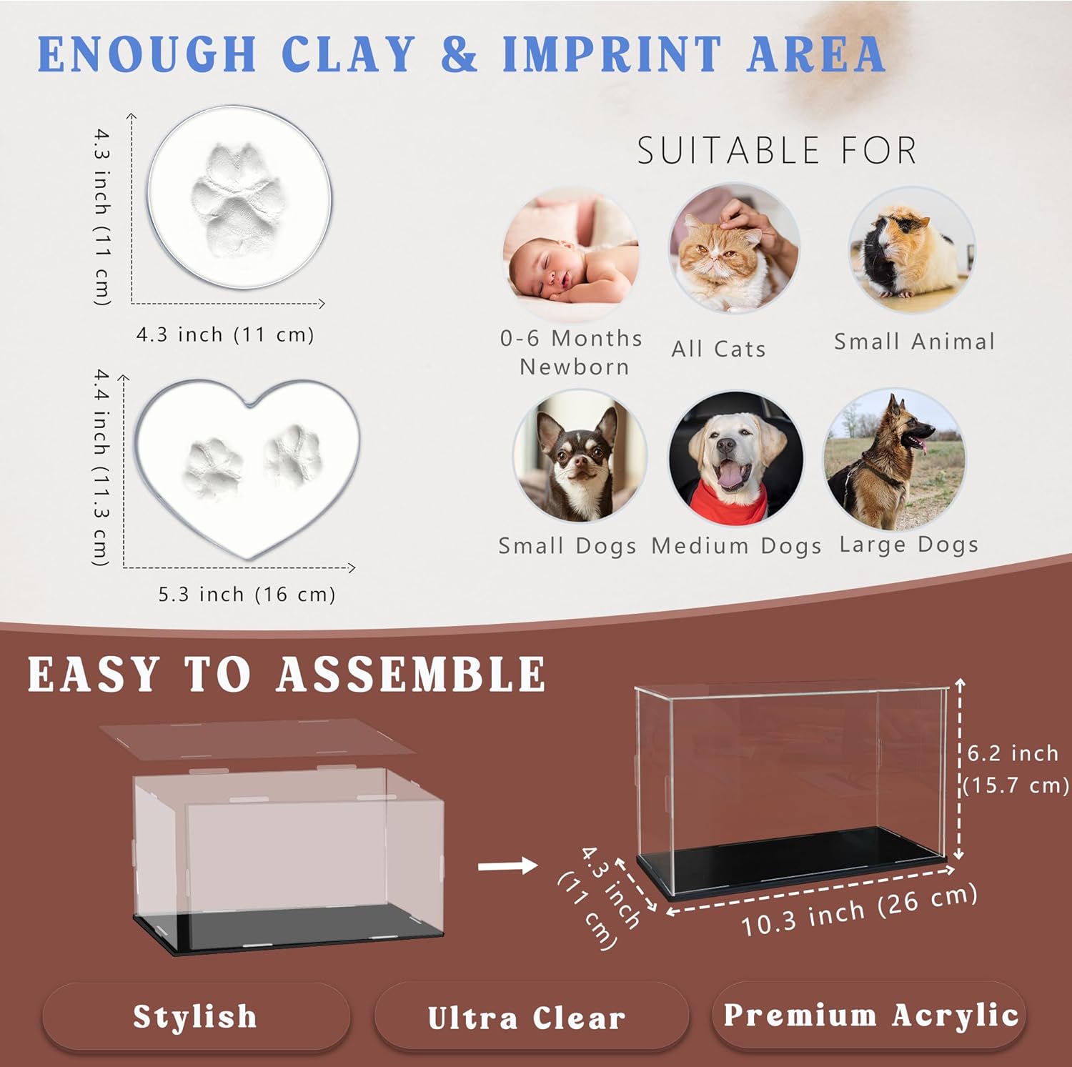 Paw Print Kit for Dog or Cat (Makes 2)