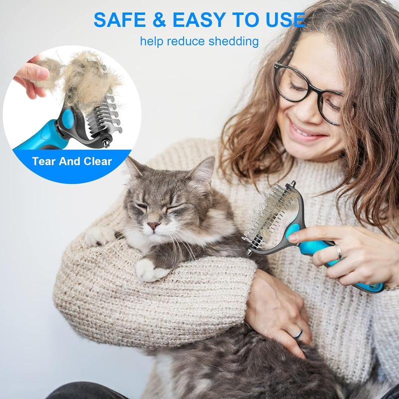 Pet Grooming Brush Double Sided Undercoat Rake