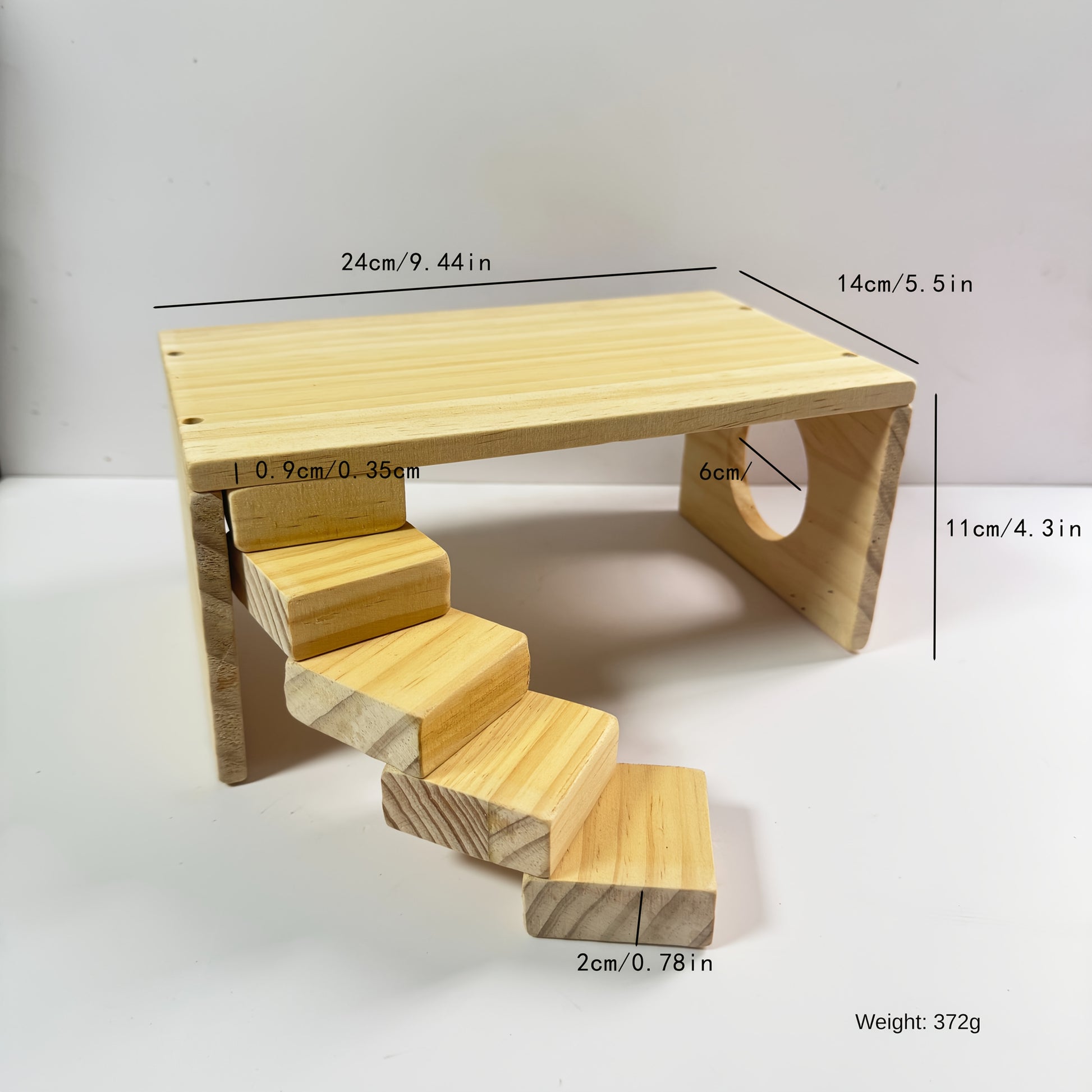 2-Tier Recycled Wood Chicken & Hamster Feeding Platform