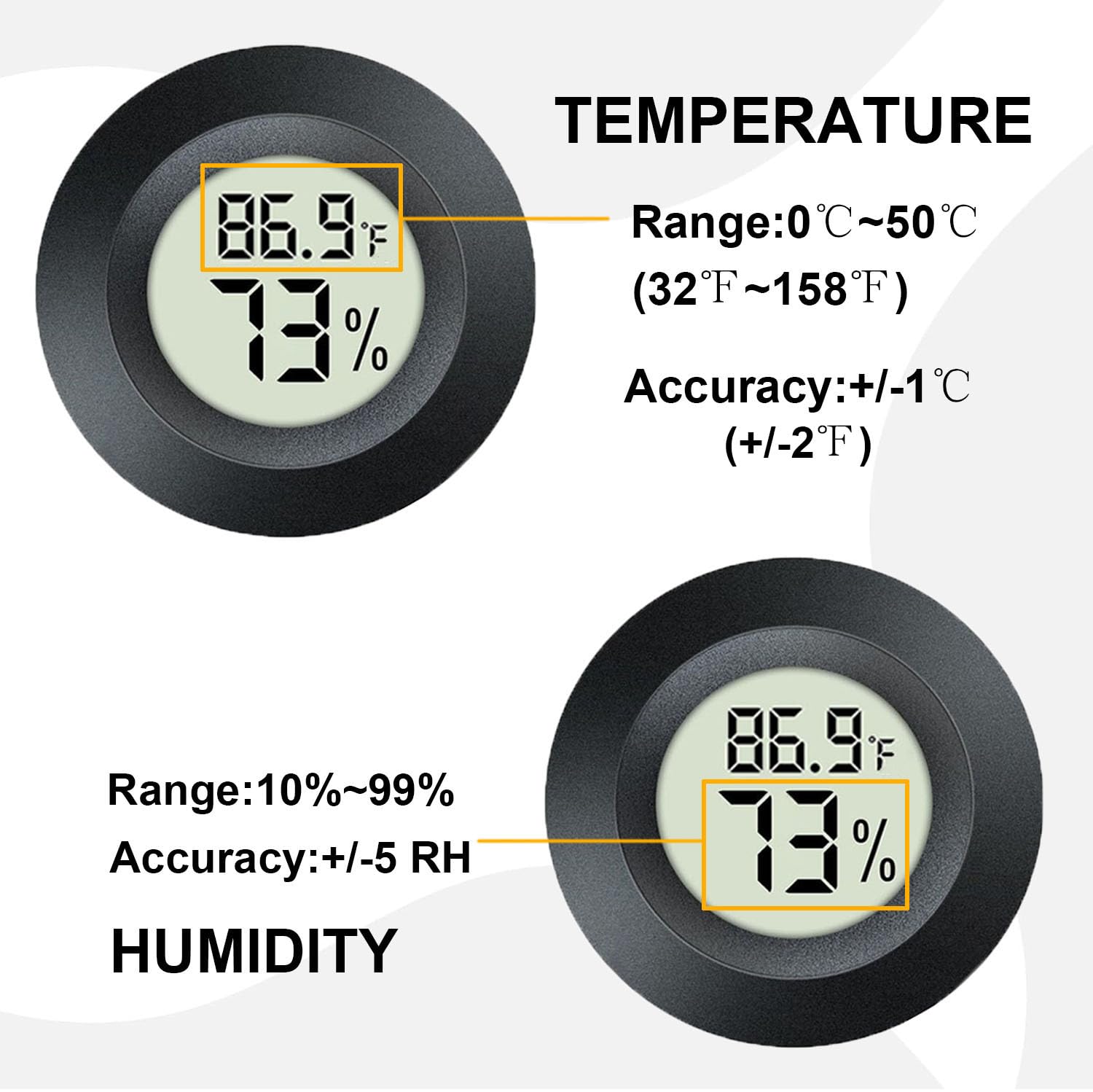 2 Pack Mini Digital Hygrometer Thermometer Gauge