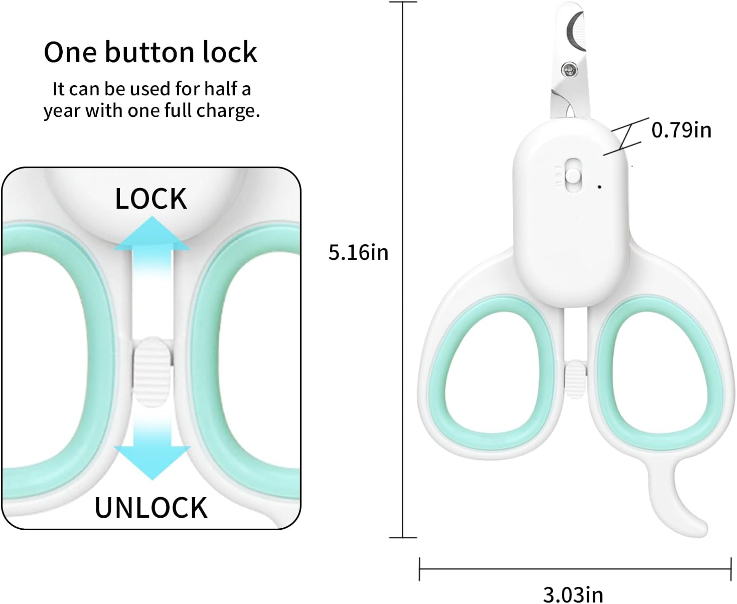 Pet Nail Clipper with LED & -U-V Light