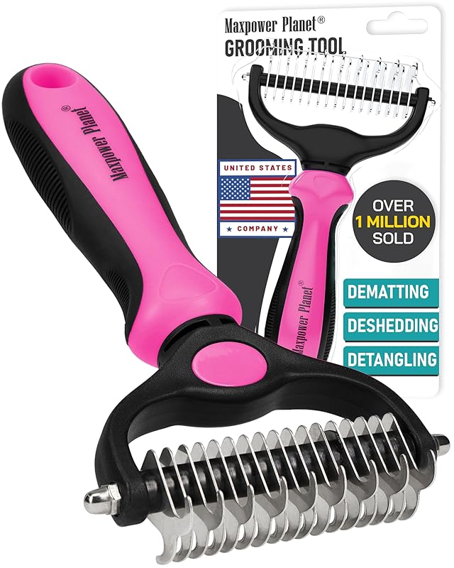 Planet Original Pet Grooming Rake - Double-Sided Deshedding Dematting Tool