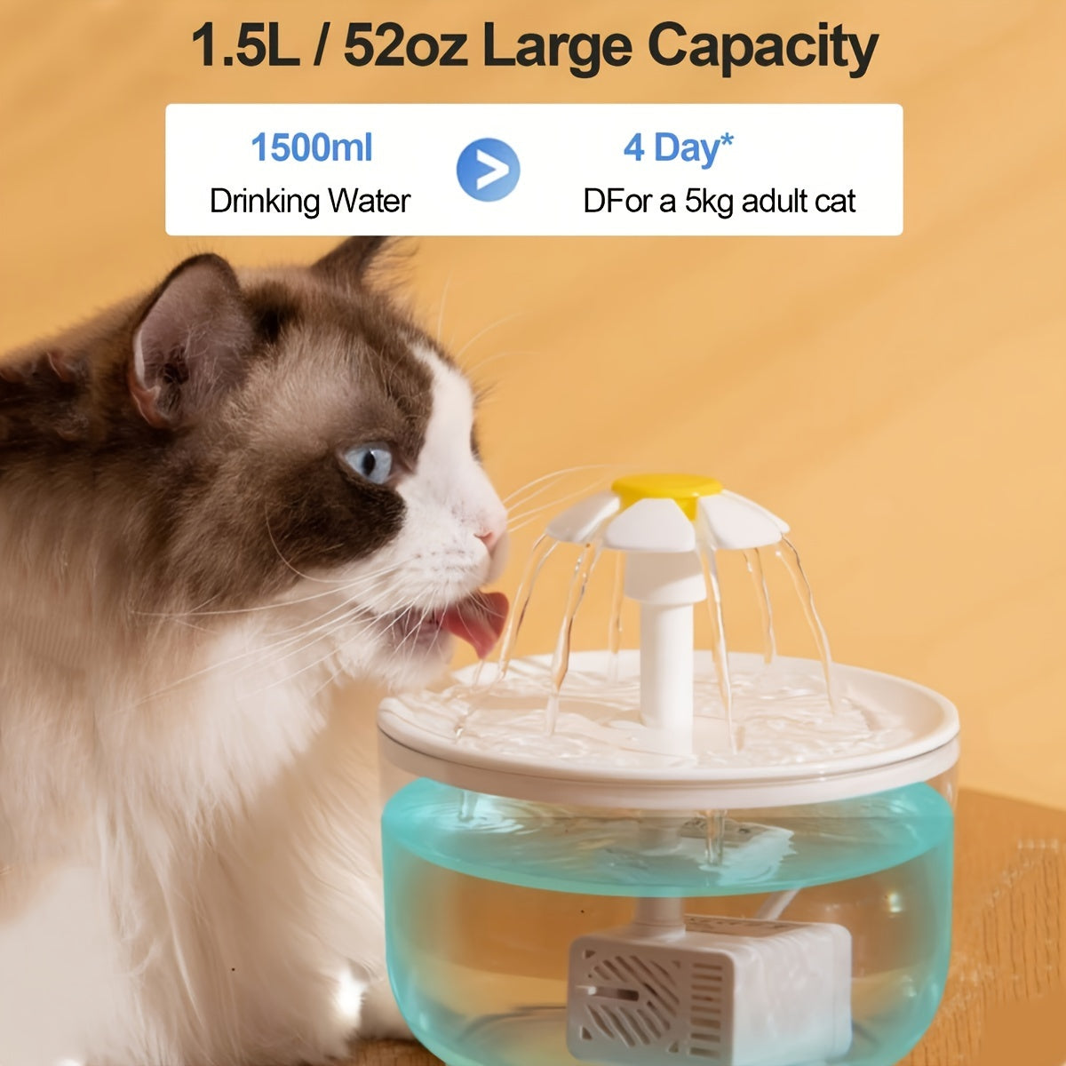 Whisper Quiet 1pc 1.5L Usb-Powered Pet Water Fountain | Automatic Circulation