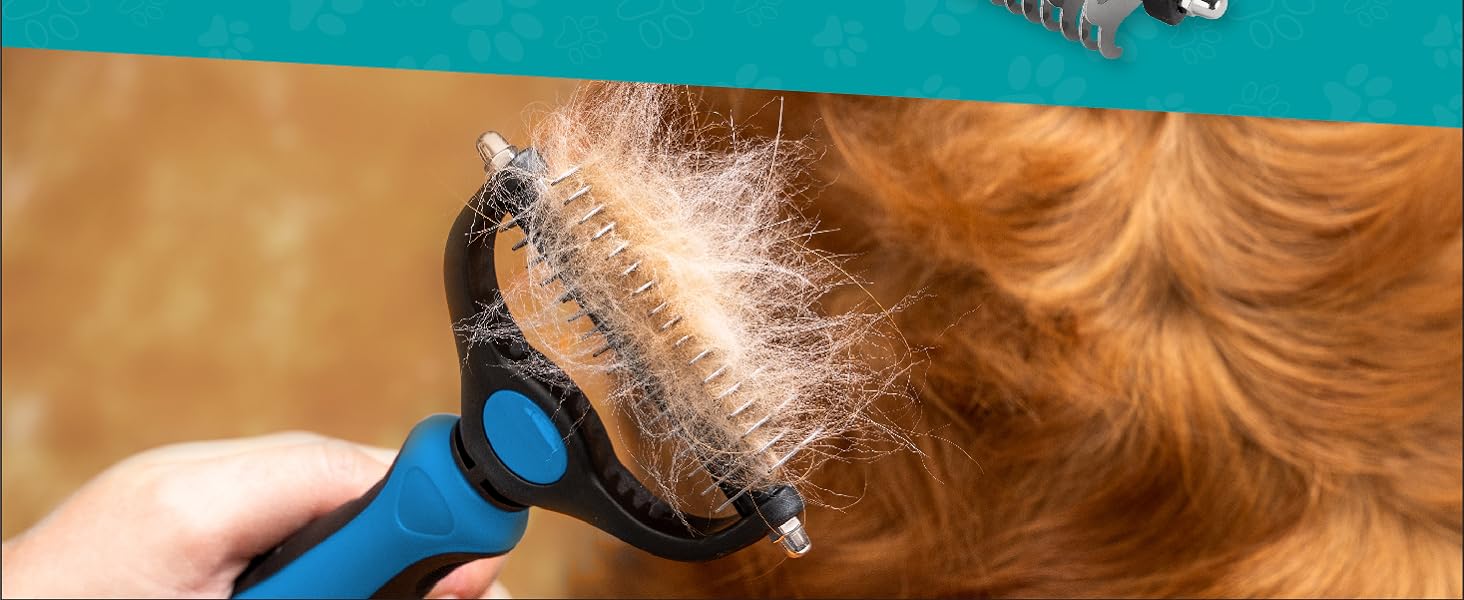 Planet Original Pet Grooming Rake - Double-Sided Deshedding Dematting Tool