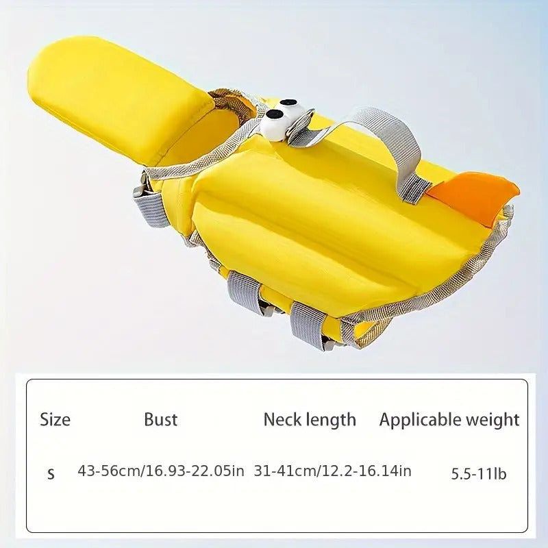Bright Yellow Dog Life Jacket with Strong Pull Handle & D-Ring - Quick-Dry