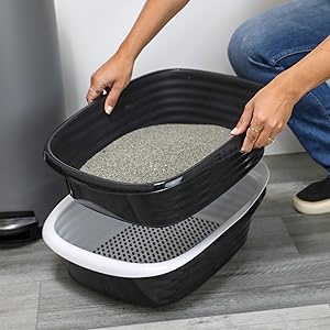 Arm & Hammer Large Sifting Litter Box Scoop Free Cat Litter Tray with Microban, Made in USA
