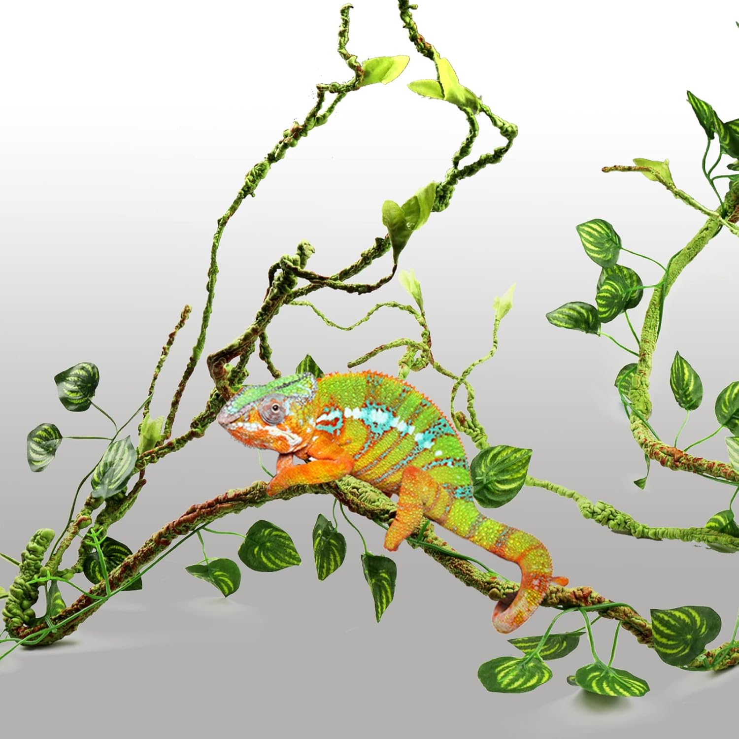 Terrarium Hanging Plant Vines Artificial Leaves Reptile Hide