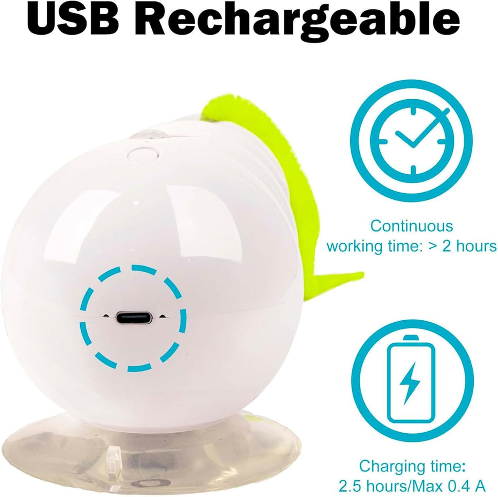 Smart Motion Cat Toy, Automatic Interactive Cat Toy, USB Rechargeable with Suction Cup, Wall Mounted for Indoor Cats Jumping, Pouncing (White, 1pc)